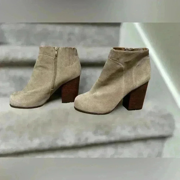 Jeffery Campbell Hanger Suede Ankle Zipper Boots | Tan | Women’s Size 10 - Picture 2 of 12